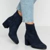Anna Field LEATHER BOOTIES - Botines - Dark Blue, Mujer
