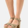 Anna Field LEATHER - Sandalias De Tacón - Khaki, Mujer