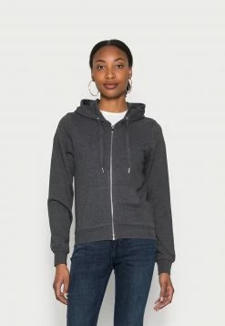 Anna Field SLIM FIT SWEAT JACKET - Sudadera Con Cremallera - Mottled Dark Grey, Mujer