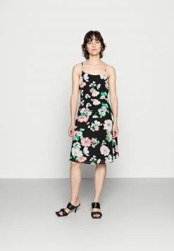 Anna Field STRAPPA FIT AND FLARE - Vestido Informal - Black/pink, Mujer